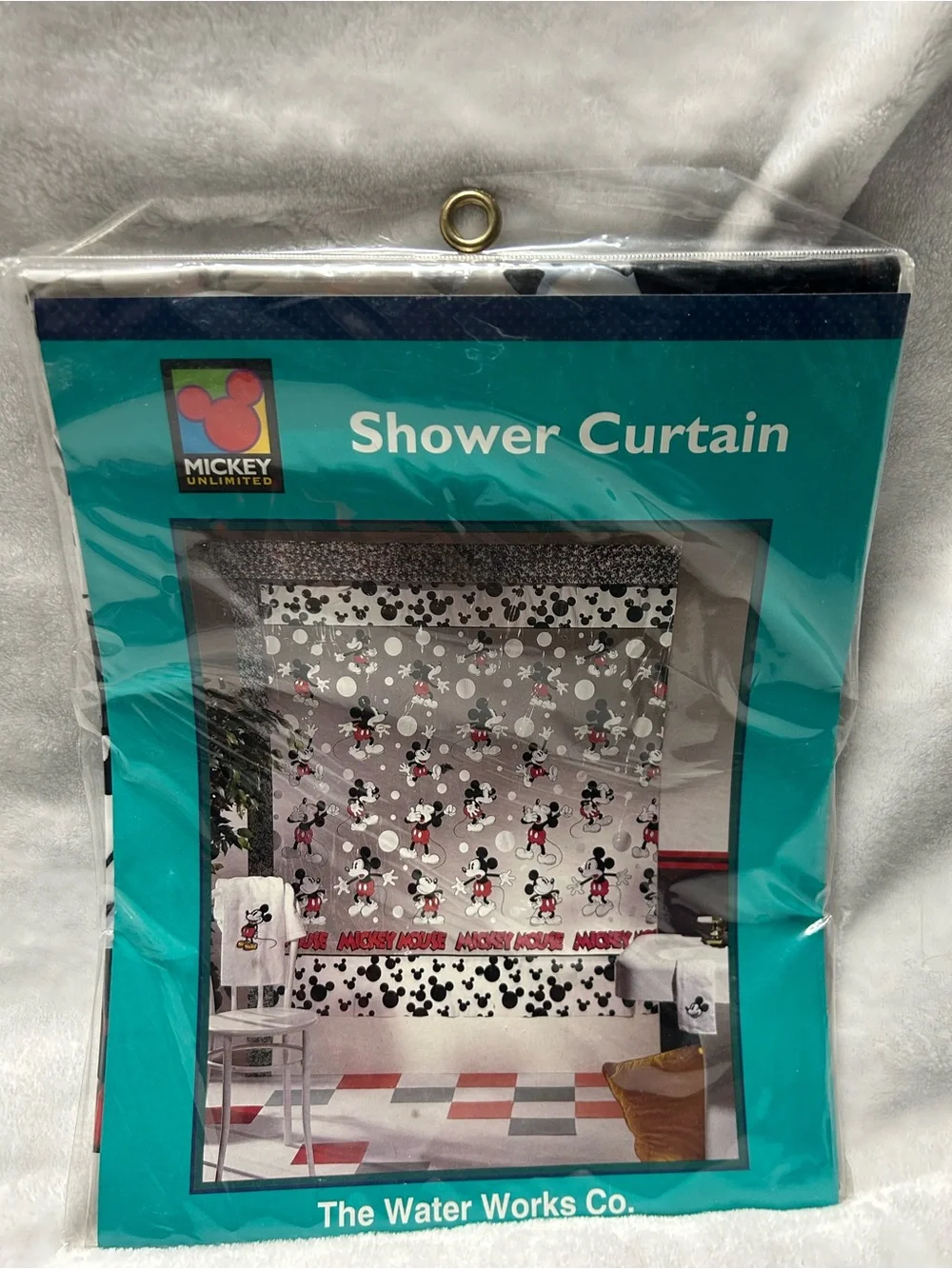 vintage The Water Works Co Mickey Mouse Unlimited clear vinyl shower curtain